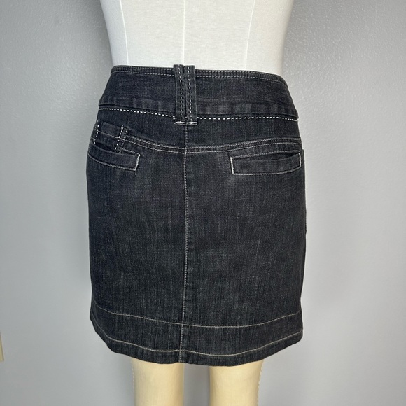Ann Taylor Women’s Jeans Skirt Size 8 Vintage Black Cotton - Picture 2 of 13